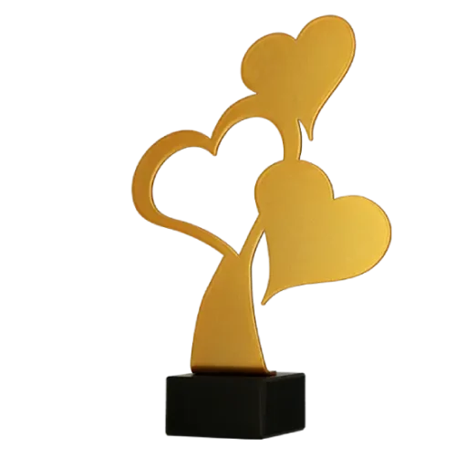Statuetka metalowa Trzy Serca ML-HEA2 Statuetka metalowa Trzy Serca ML-HEA2