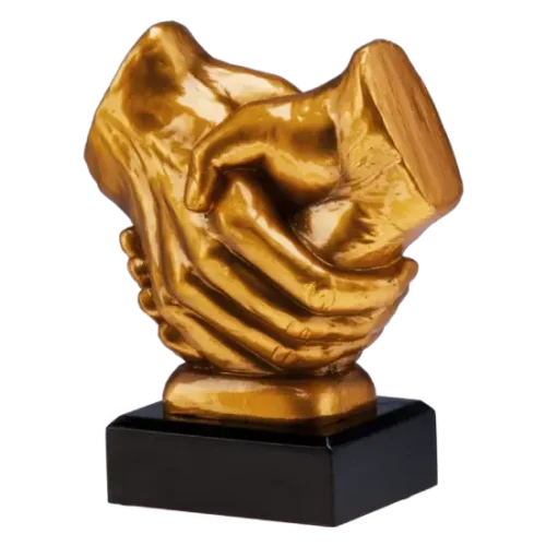 Statuetka odlewana Dłonie w Uścisku RFST2089 Statuetka odlewana Dłonie w Uścisku RFST2089 wykonana z żywicy