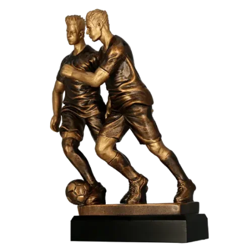 Statuetka odlewana Piłkarze w Akcji RFST3044 wykonana z żywicy
