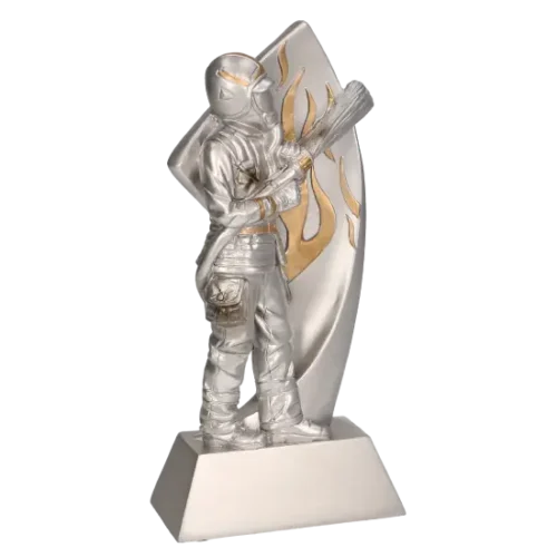 Statuetka odlewana Strażak Gaszący Pożar RP2010 wykonana z żywicy