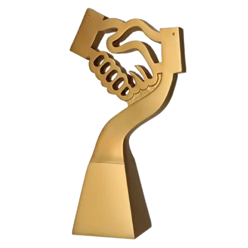 Statuetka odlewana Uścisk Dłoni RP5014-23 Statuetka odlewana Uścisk Dłoni RP5014-23 wykonana z żywicy