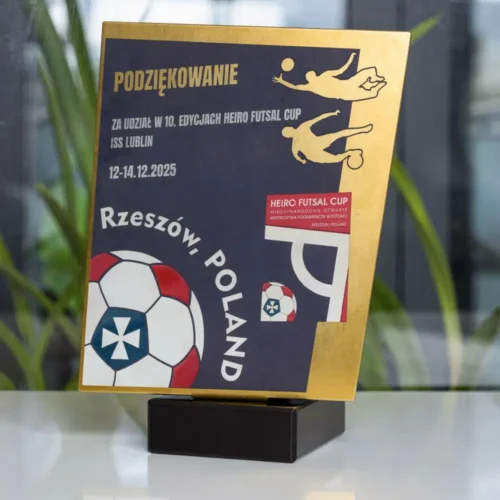Statuetka pamiątkowa za udział w Heiro Futsal Cup
